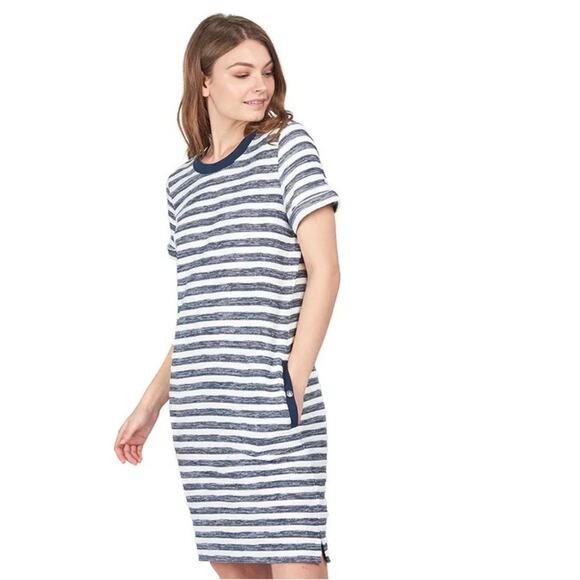 Barbour Women’s Newhaven Dress in Chambray Stripe - Size 8 - Picture 3 of 12